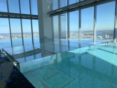 8’ Wide x 17’ Long Clear Acrylic Floating Pool Stage for 4 Seasons Hotel, Philadelphia, PA