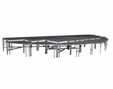 2 Tier Curved Quad Musician Riser